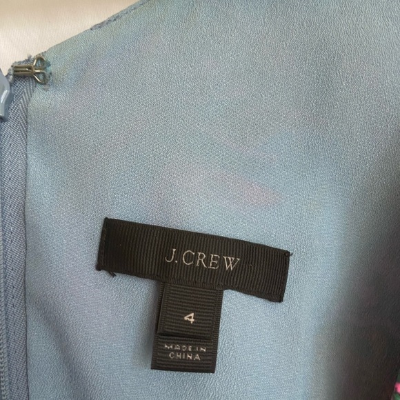 J. Crew Silk Dress Paisley Print Flounce Hem Pink Blue Size 4 - Picture 6 of 16